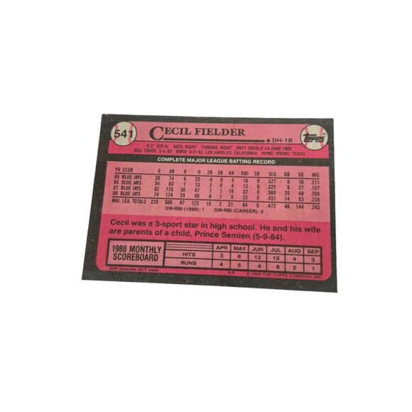 Cecil Fielder Blue Jays Topps Baseball Card New - Picture 2 of 2